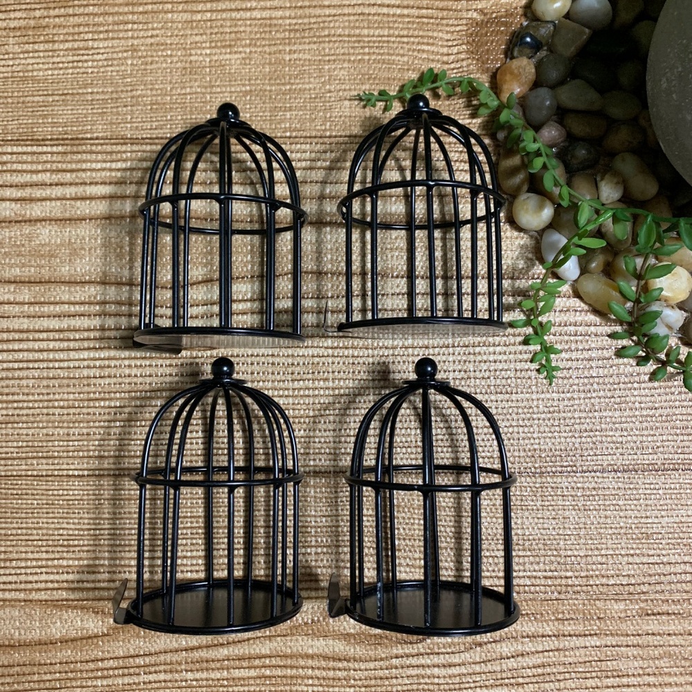 IRON MINI BIRDCAGE RUSTIC WOODLAND GARDEN DECOR